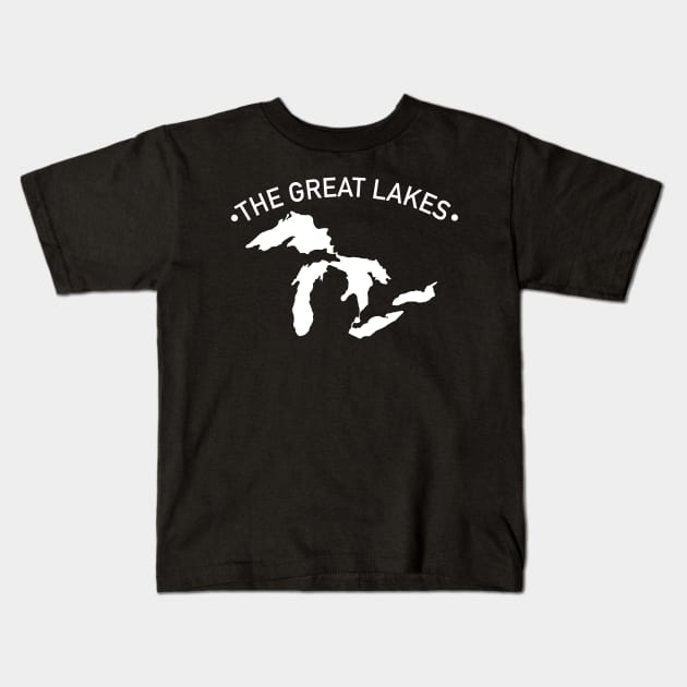 The Great Lakes USA White Kids T-Shirt by KevinWillms1